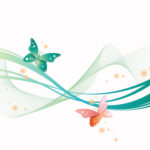 Abstract Wave with Butterfly Background