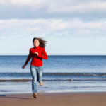 young woman running