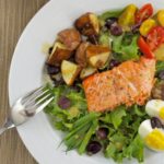 Grilled Salmon With Mixed Green Salad