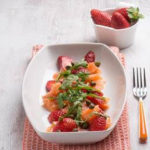 Atkins Smoked Salmon and Strawberry Carpaccio