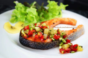Salmon Steak with Zespri SunGold Kiwifruit Salsa 