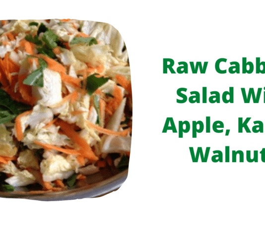 Raw Cabbage Salad With Apple, Kale & Walnuts